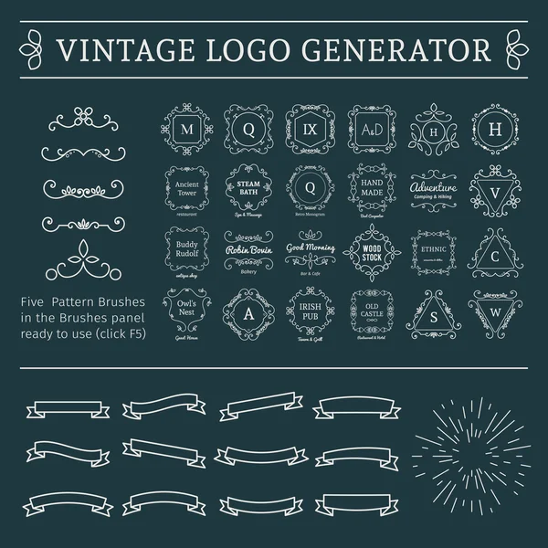 Vintage Logo Generator — Stock vektor