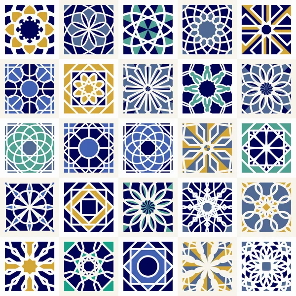 Vector Set of Geometric Patterns — Stock Vector