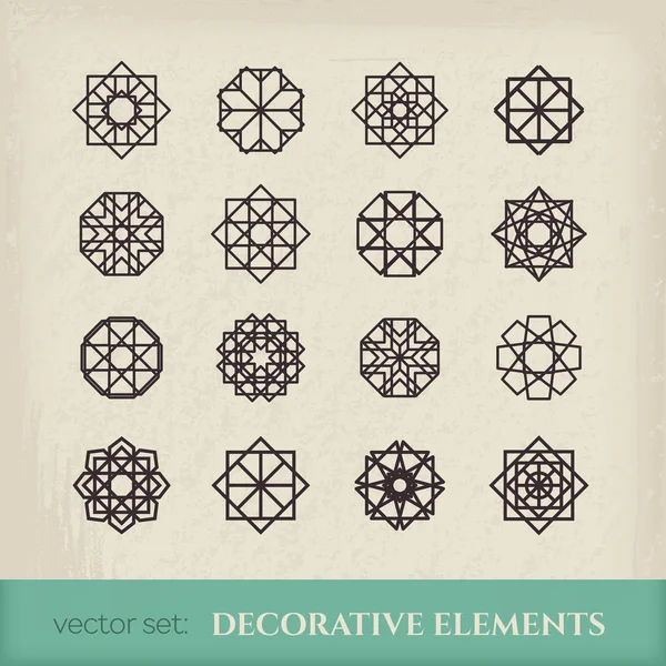 Ensemble d'ornement rond — Image vectorielle