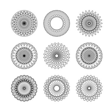 Vektör Guillochlu Set