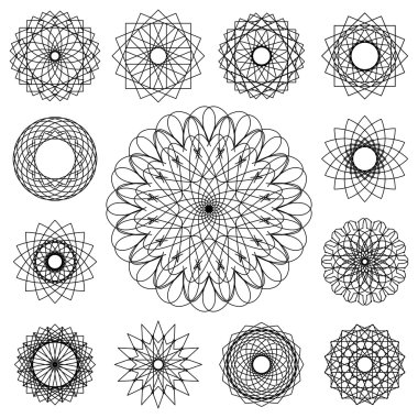 Vektör Guillochlu Set