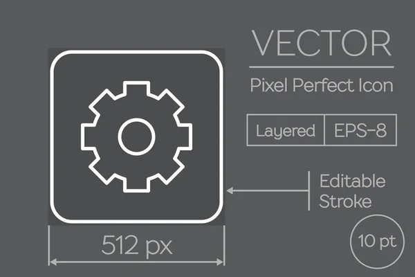 Versnelling Pixel Perfect pictogram — Stockvector