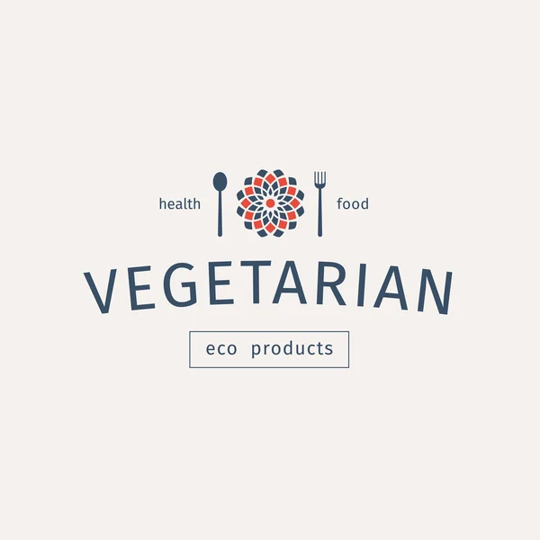 Emblema del vector de comida vegetariana — Vector de stock