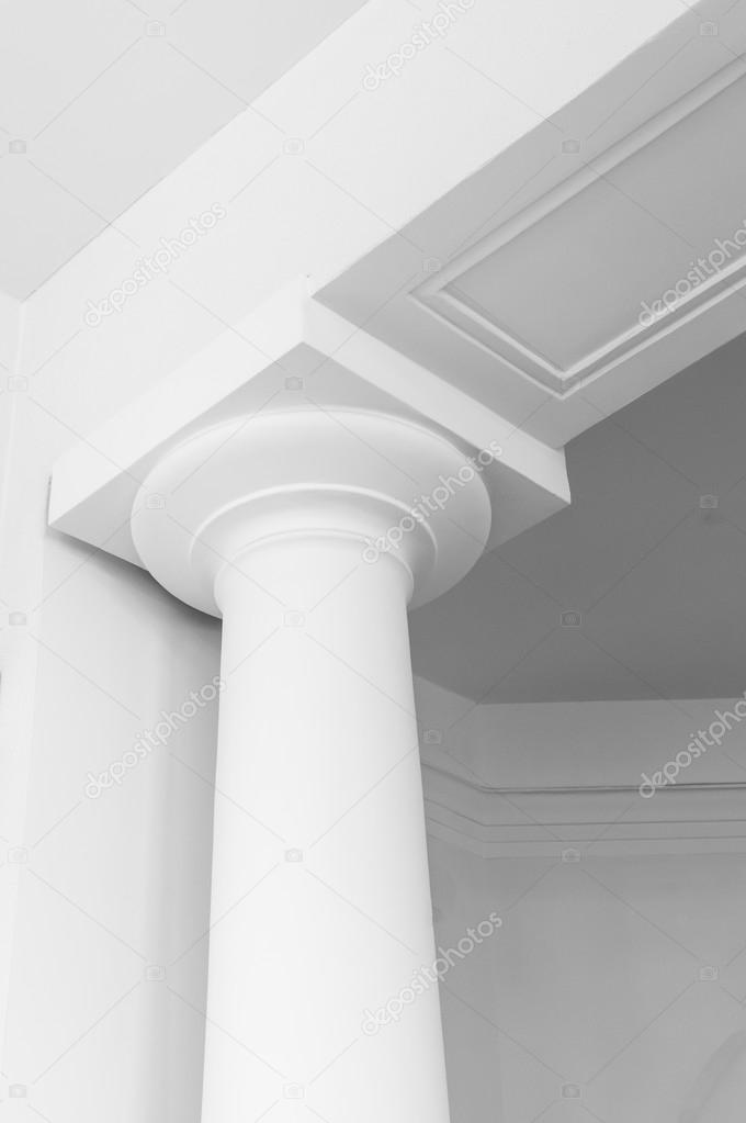 White plaster column