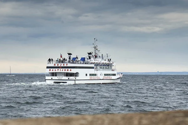 Hel Pomerania Poland July 2020 Ferry Agat Starting Cruise — Stock Photo, Image