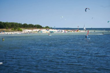 Jastarnia, Pomerania, Polonya 26 Temmuz 2020 Jastarnia rıhtımında.