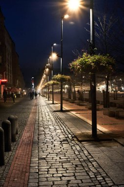 Bytom, Silesia, Polonya - 31 Aralık 2019 - Geceleyin Bytom