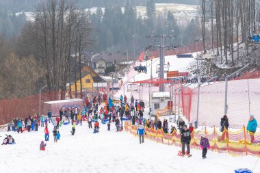 WIsla, SIlesia Voyvoda, Polonya 13 Ocak 2020 Wisla 'daki Soszow Kayak Salonu