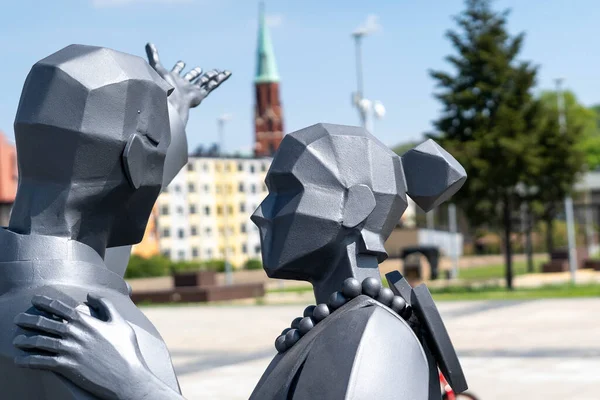 Radzionkow Silesia Voivodship May 2020 View Statue Dancers New Market — стоковое фото