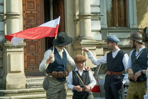 Gliwice Polonia Mayo 2021 Reconstrucción Las Luchas Durante Levantamiento Silesia —  Fotos de Stock