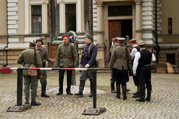 Gliwice Poland May 2021 Reconstruction Fights Silesian Uprising — Stock Photo, Image