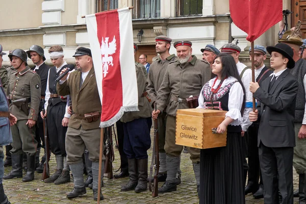 Gliwice Polen Mei 2021 Reconstructie Van Gevechten Tijdens Silezische Opstand — Stockfoto