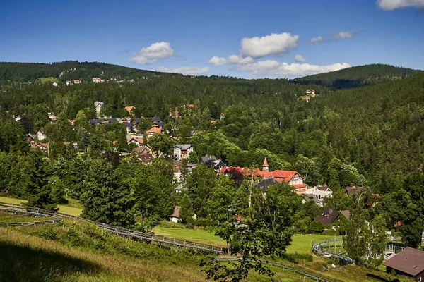 Karpacz Baixa Silésia Polônia Julho 2021 Vista Cidade Karpacz Colina — Fotografia de Stock