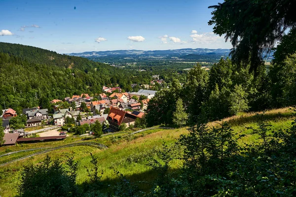 Karpacz Lower Silesia ポーランド6 July 2021 Karpacz町とKarpatka丘での眺め — ストック写真