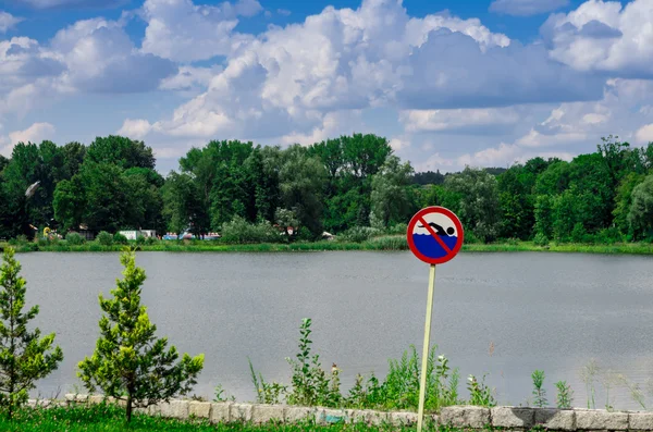 Förbud mot simning — Stockfoto