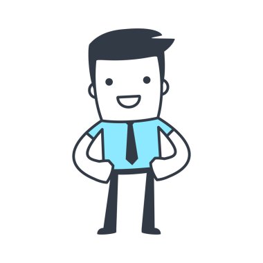 Komik karakter işadamı satırı sanat tarzı