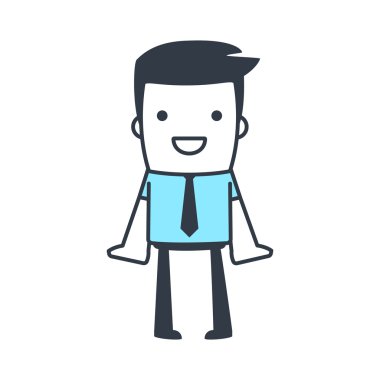 Komik karakter işadamı satırı sanat tarzı