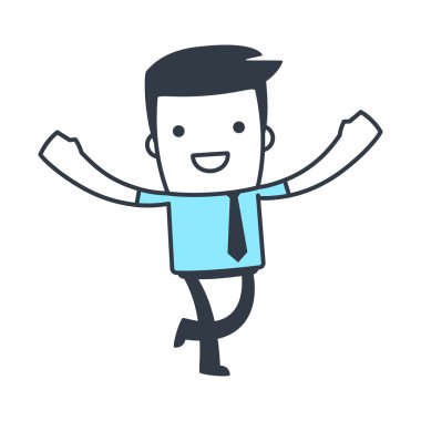 Komik karakter işadamı satırı sanat tarzı