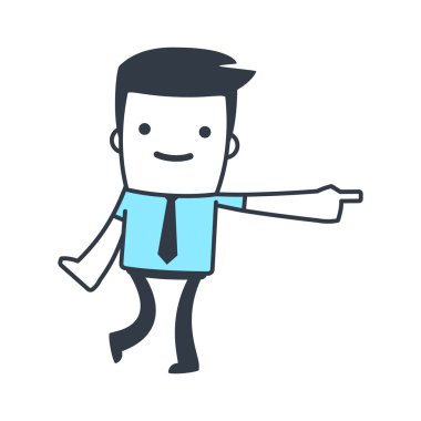 Komik karakter işadamı satırı sanat tarzı