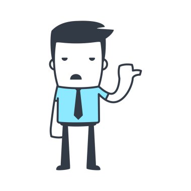 Komik karakter işadamı satırı sanat tarzı