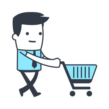 Komik karakter işadamı satırı sanat tarzı