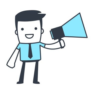 Komik karakter işadamı satırı sanat tarzı