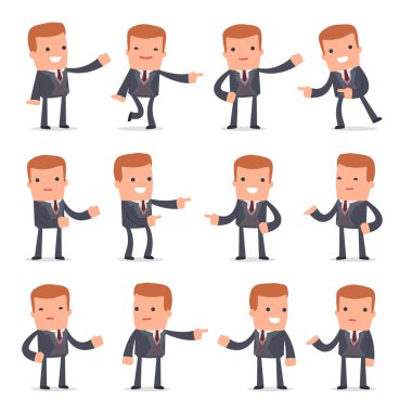 Aktif ve Pozitif Karakter Zengin adam presentatio yapma Seti