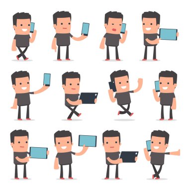Akıllı ve Komik Karakter Bully cep telefonu tutan set