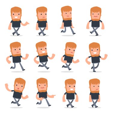 Komik ve Neşeli Karakter Videobloger Seti gider ve po çalışır