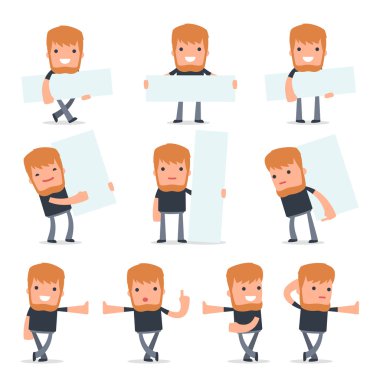 Akıllı ve Komik Karakter Videobloger seti karşı eğildi 