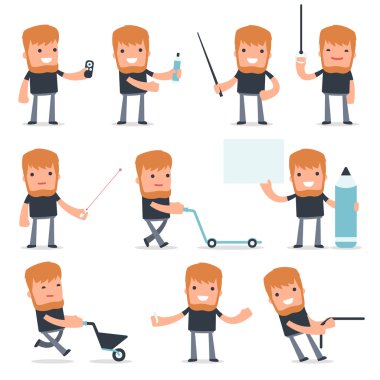 Set Mutlu ve Akıllı Karakter Videobloger presen yapma