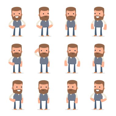 Mutlu ve Neşeli Karakter Copywriter seti dinlenmek ayakta