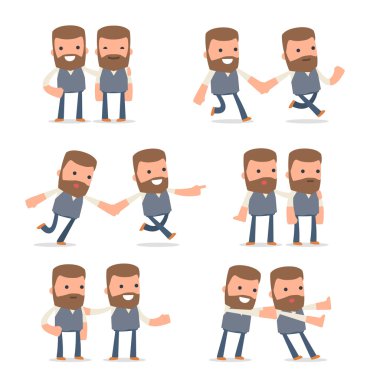 İyi ve Dikkatli Karakter Copywriter seti pozlar yardımcı olur