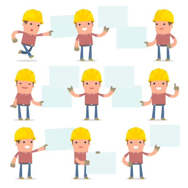 Set of Funny and Cheerful Character Builder holds and interacts — Stock Vector