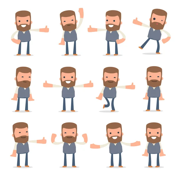 Set of Funny and Cheerful Character Copywriter showing thumb up — Stock Vector
