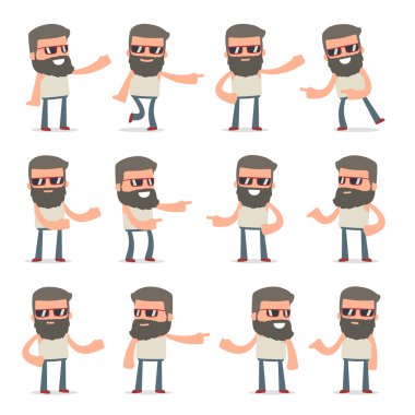 Aktif ve Pozitif Karakter Hipster sunum yapma seti