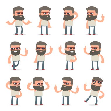 Akıllı ve Akıllı Karakter Hipster Seti büyük id ziyaret etti