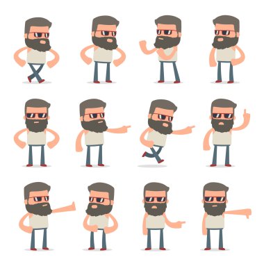 Kızgın ve Wrathful Karakter Hipster kötüye seti ve p suçluyor