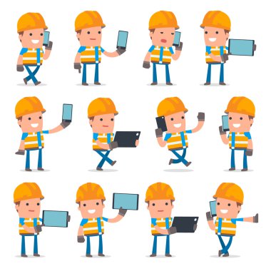 Akıllı ve Komik Karakter Yapıcı mobil telefon tutan set