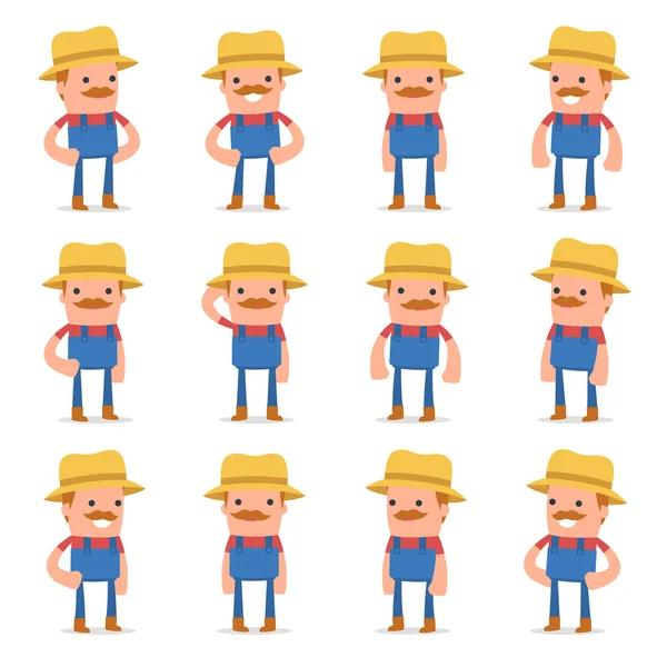 Mutlu ve Neşeli Karakter Çiftçi set rahat p ayakta