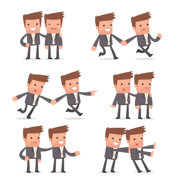 Set of  Good and Careful Character Competitor in helps poses — Stock Vector