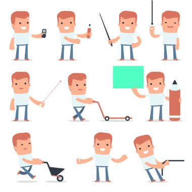 Mutlu ve Akıllı Karakter Casual Boy mevcut yapma Seti