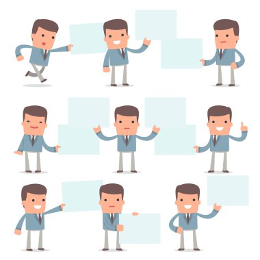 Komik ve Neşeli Karakter Lisansüstü Öğrenci Seti tutar ve i