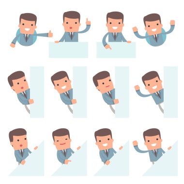 Komik ve Neşeli Karakter Lisansüstü Öğrenci Seti tutar ve i