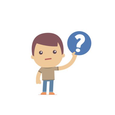 basit düz stil komik bir rahat karakter çizimi