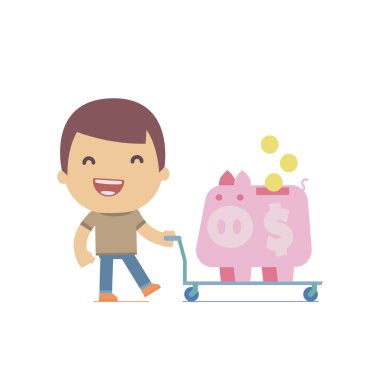 basit düz stil komik bir rahat karakter çizimi