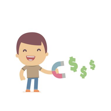 basit düz stil komik bir rahat karakter çizimi