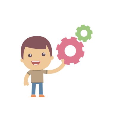 basit düz stil komik bir rahat karakter çizimi