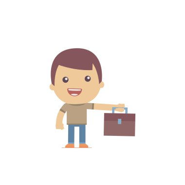 basit düz stil komik bir rahat karakter çizimi