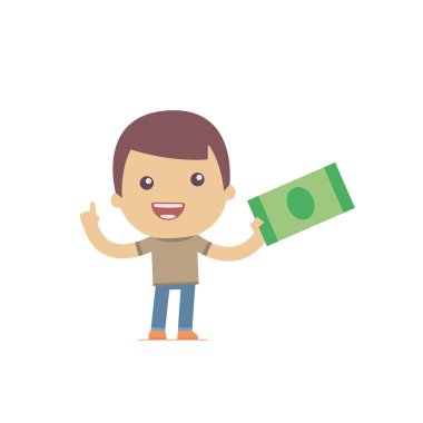 basit düz stil komik bir rahat karakter çizimi